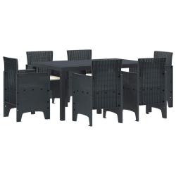 Ensemble de salle &agrave; manger pour jardin 7 pcs Anthracite