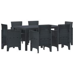 Ensemble de salle &agrave; manger pour jardin 7 pcs Anthracite