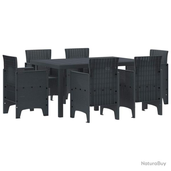 Ensemble de salle � manger pour jardin 7 pcs Anthracite