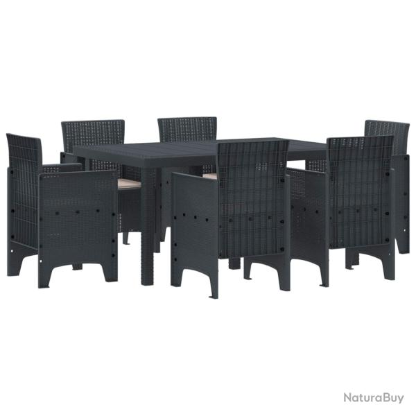 Ensemble de salle � manger pour jardin 7 pcs Anthracite