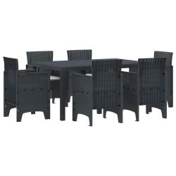 Ensemble de salle &agrave; manger pour jardin 7 pcs Anthracite