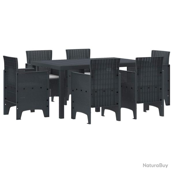 Ensemble de salle � manger pour jardin 7 pcs Anthracite