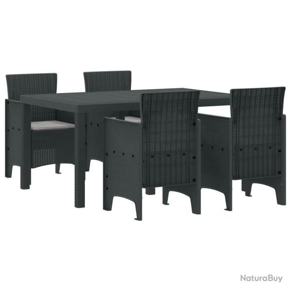 Ensemble de salle � manger pour jardin 5 pcs Anthracite