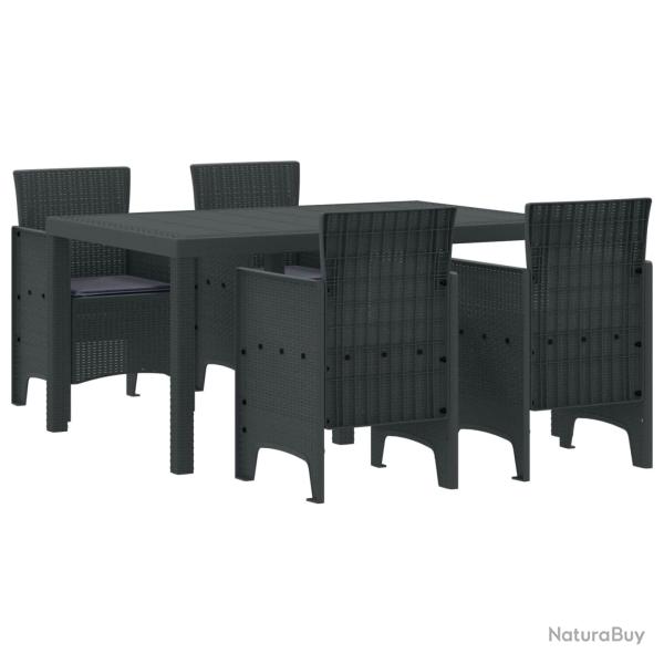 Ensemble de salle � manger pour jardin 5 pcs Anthracite