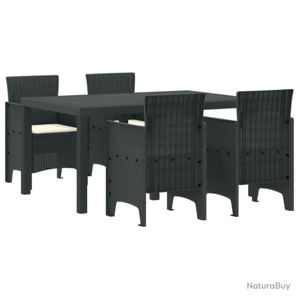 Ensemble de salle � manger pour jardin 5 pcs Anthracite