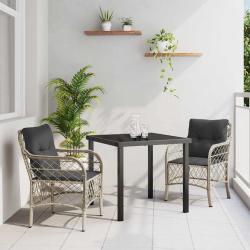 Ensemble de salle &agrave; manger pour jardin 3 pcs Gris clair