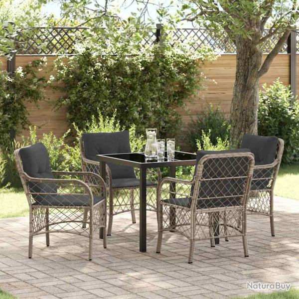Ensemble de salle � manger pour jardin 5 pcs Gris clair