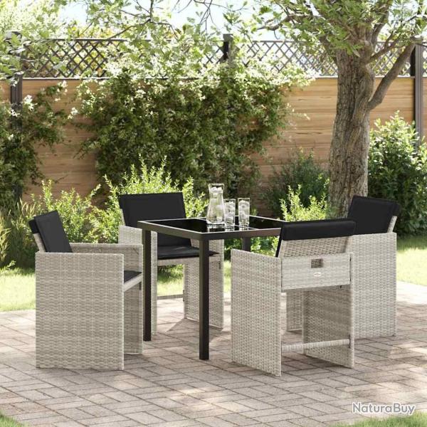 Ensemble de salle � manger pour jardin 5 pcs Gris clair