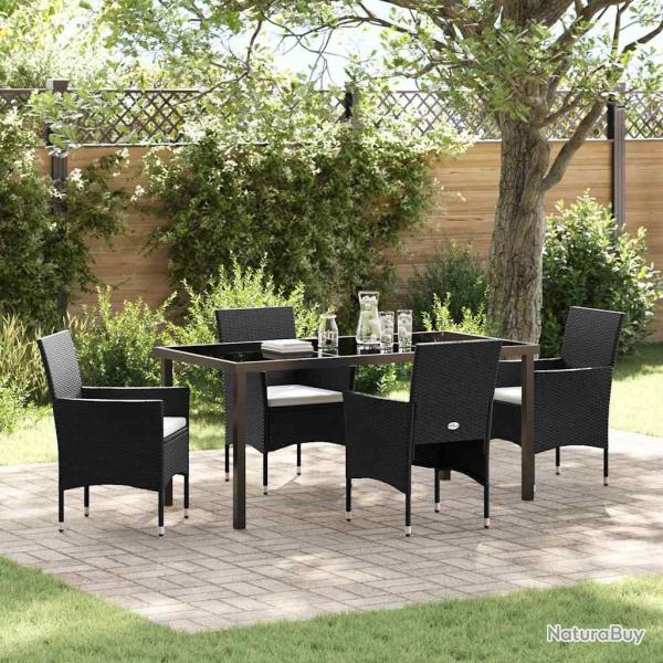 Ensemble de salle � manger pour jardin 5 pcs Noir polyrotin