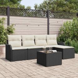 Ensemble de canap&eacute; de jardin 6 pcs Marron polyrotin