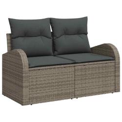 Ensemble de canap&eacute; de jardin avec stockage 6 pcs Gris polyrotin