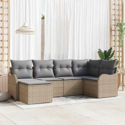 Ensemble de canap&eacute; de jardin 6 pcs beige et gris clair