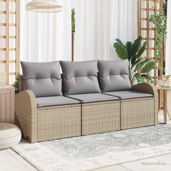 Ensemble de canap� de jardin 3 pcs beige et gris clair