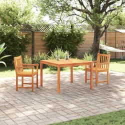 Ensemble de salle &agrave; manger pour jardin 3 pcs Marron