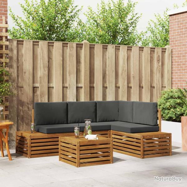 Ensemble de canap�s d'ext�rieur 5 Pi�ce Naturel et Anthracite