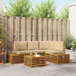 Ensemble de canap&eacute;s d'ext&eacute;rieur 5 Pi&egrave;ce Naturel et Beige