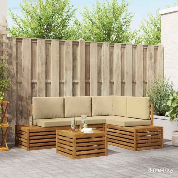 Ensemble de canap�s d'ext�rieur 5 Pi�ce Naturel et Beige