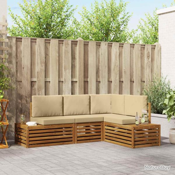 Ensemble de canap�s d'ext�rieur 4 Pi�ce Naturel et Beige