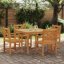 Ensemble de salle &agrave; manger pour jardin 5 pcs Marron