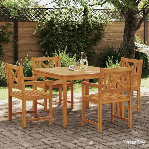 Ensemble de salle � manger pour jardin 5 pcs Marron