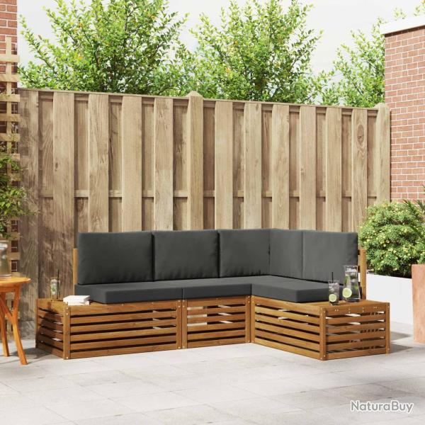 Ensemble de canap�s d'ext�rieur 4 Pi�ce Naturel et Anthracite