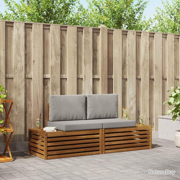 Ensemble de canap�s d'ext�rieur 2 Pi�ce Gris Naturel et Clair
