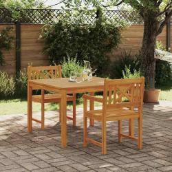 Ensemble de salle &agrave; manger pour jardin 3 pcs Marron