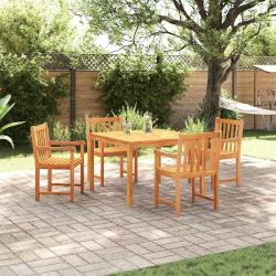 Ensemble de salle &agrave; manger pour jardin 5 pcs Marron