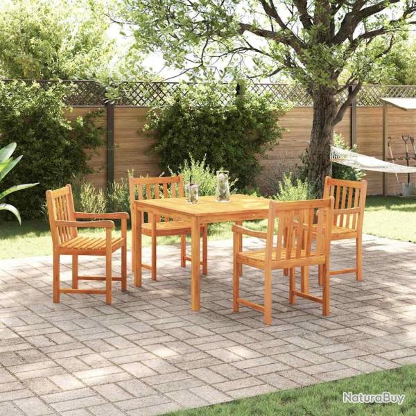 Ensemble de salle � manger pour jardin 5 pcs Marron