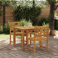 Ensemble de salle &agrave; manger pour jardin 3 pcs Marron