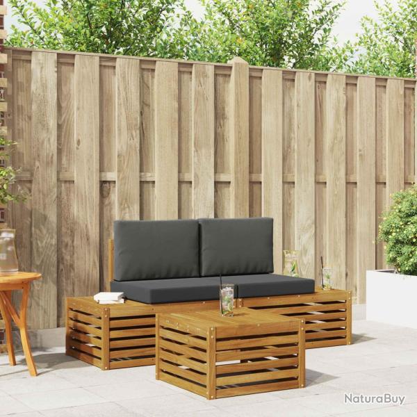Ensemble de canap�s d'ext�rieur 3 Pi�ce Naturel et Anthracite