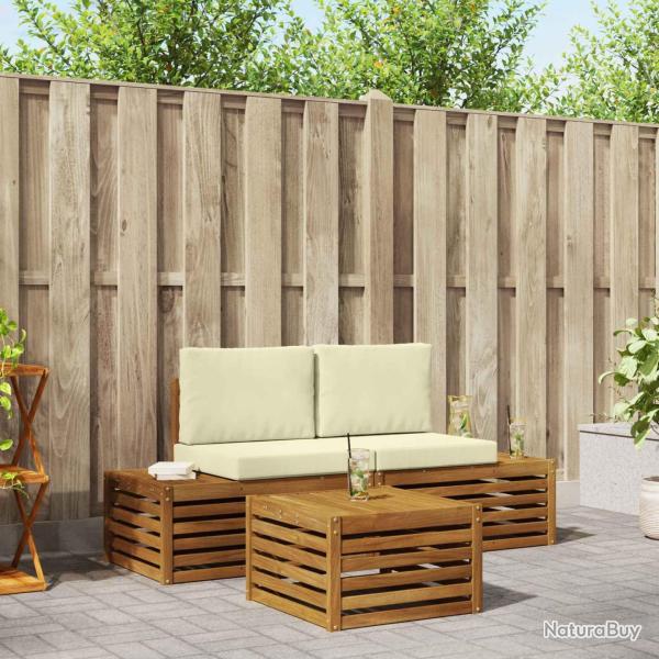Ensemble de canap�s d'ext�rieur 3 Pi�ce Naturel et Cr�me
