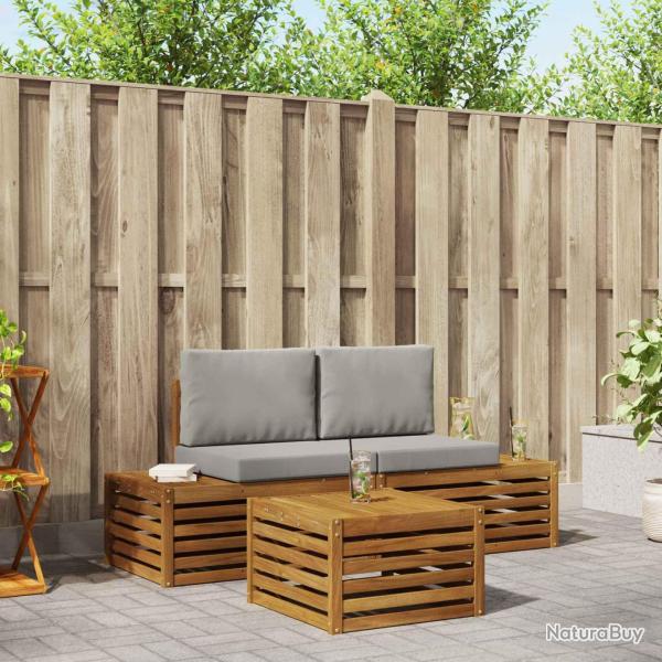 Ensemble de canap�s d'ext�rieur 3 Pi�ce Gris Naturel et Clair