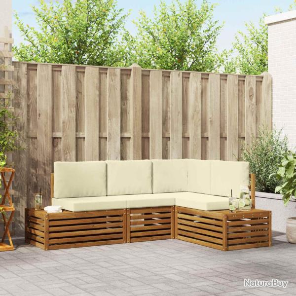 Ensemble de canap�s d'ext�rieur 4 Pi�ce Naturel et Cr�me