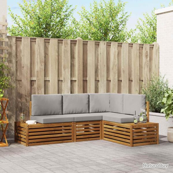 Ensemble de canap�s d'ext�rieur 4 Pi�ce Gris Naturel et Clair