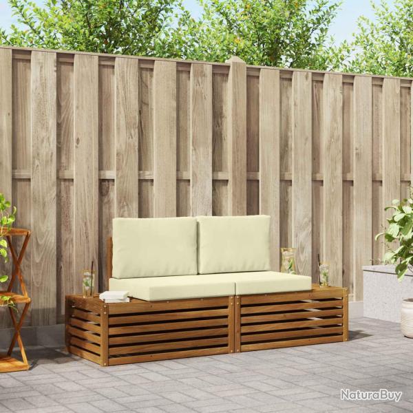Ensemble de canap�s d'ext�rieur 2 Pi�ce Naturel et Cr�me