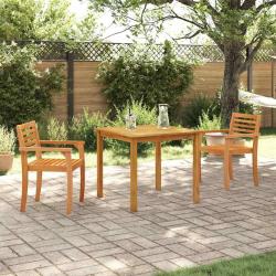 Ensemble de salle &agrave; manger pour jardin 3 pcs Marron