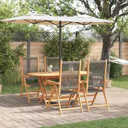 Ensemble de salle &agrave; manger pour jardin 5 pcs Gris