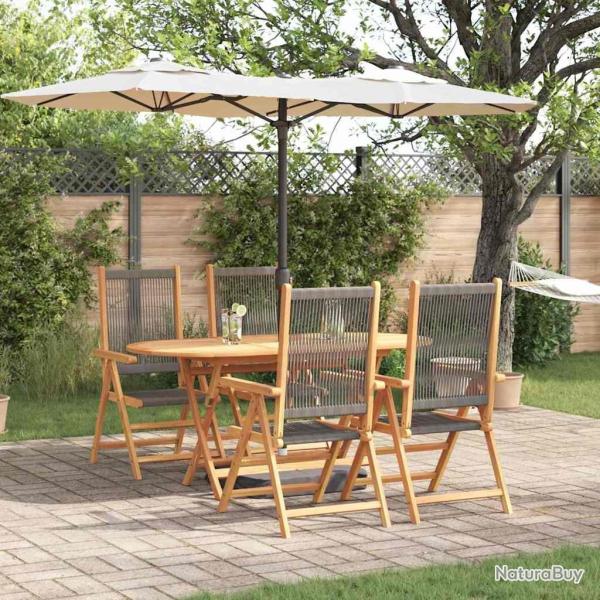 Ensemble de salle � manger pour jardin 5 pcs Gris