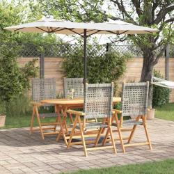 Ensemble de salle &agrave; manger pour jardin 5 pcs Gris