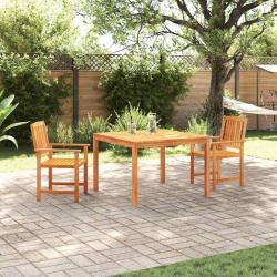 Ensemble de salle &agrave; manger pour jardin 3 pcs Marron