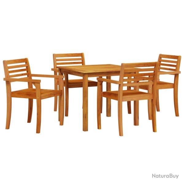 Ensemble de salle � manger pour jardin 5 pcs Marron