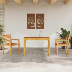 Ensemble de salle &agrave; manger pour jardin 3 pcs Marron