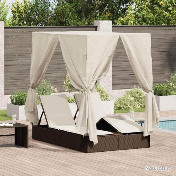 Transat double Blanc chaud 205 x 129 x 200 cm polyrotin