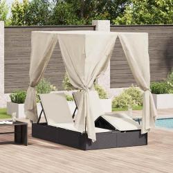 Transat double Blanc chaud 205 x 129 x 200 cm polyrotin