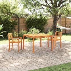Ensemble de salle &agrave; manger pour jardin 3 pcs Marron