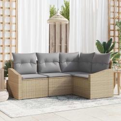 Ensemble de canap&eacute; de jardin 4 pcs Beige et Gris clair