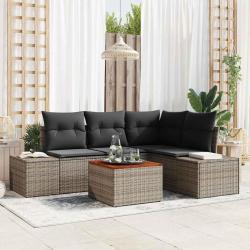 Ensemble de canap&eacute; de jardin avec stockage 5 pcs Gris polyrotin