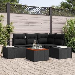 Ensemble de canap&eacute; de jardin avec stockage 5 pcs Noir polyrotin