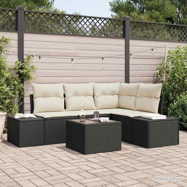 Ensemble de canap� de jardin Marron et Cr�me polyrotin